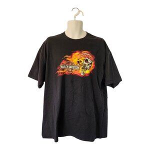 Harley‎ Davidson 2017 Flaming Skull Tee Size 2X Cincinnati, Ohio